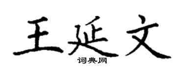 丁謙王延文楷書個性簽名怎么寫