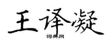 丁謙王譯凝楷書個性簽名怎么寫
