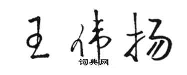 駱恆光王偉揚草書個性簽名怎么寫