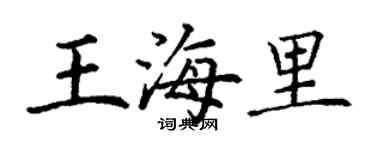 丁謙王海里楷書個性簽名怎么寫