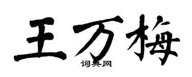 翁闓運王萬梅楷書個性簽名怎么寫
