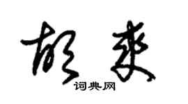朱錫榮胡爽草書個性簽名怎么寫