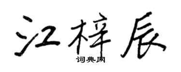 王正良江梓辰行書個性簽名怎么寫