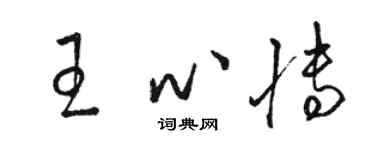 駱恆光王心博草書個性簽名怎么寫