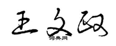 曾慶福王文政草書個性簽名怎么寫