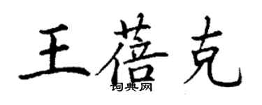 丁謙王蓓克楷書個性簽名怎么寫