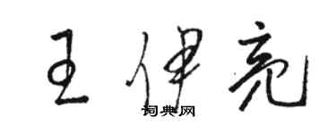 駱恆光王伊亮草書個性簽名怎么寫