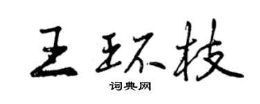 曾慶福王環枝行書個性簽名怎么寫