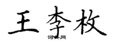 丁謙王李枚楷書個性簽名怎么寫