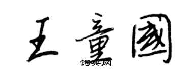 王正良王童國行書個性簽名怎么寫