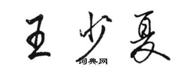 駱恆光王少夏行書個性簽名怎么寫