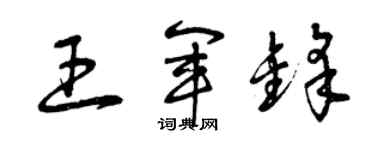 曾慶福王軍鋒草書個性簽名怎么寫