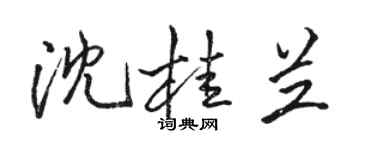 駱恆光沈桂蘭行書個性簽名怎么寫