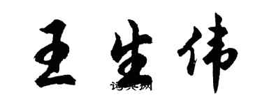 胡問遂王生偉行書個性簽名怎么寫