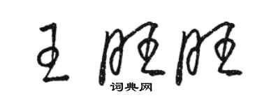 駱恆光王旺旺草書個性簽名怎么寫