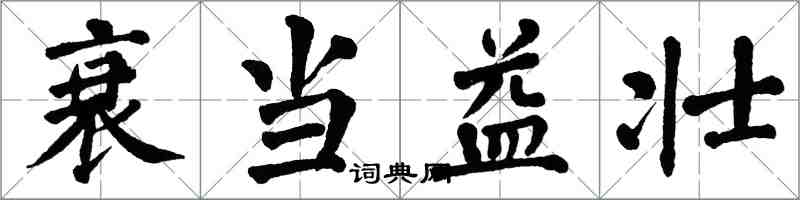 翁闓運衰當益壯楷書怎么寫