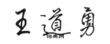 駱恆光王道勇行書個性簽名怎么寫