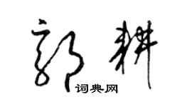 梁錦英郭耕草書個性簽名怎么寫