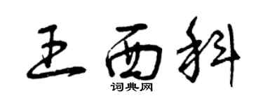 曾慶福王西科草書個性簽名怎么寫
