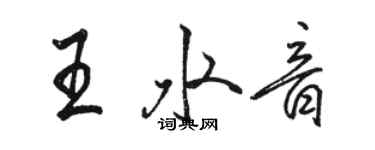 駱恆光王水音行書個性簽名怎么寫