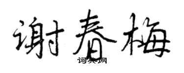 曾慶福謝春梅行書個性簽名怎么寫