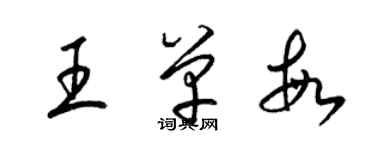 梁錦英王單敏草書個性簽名怎么寫