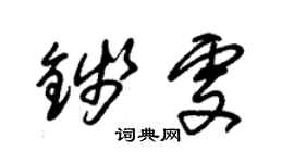 朱錫榮錢雯草書個性簽名怎么寫