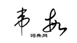 梁錦英韋敏草書個性簽名怎么寫