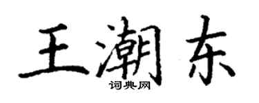丁謙王潮東楷書個性簽名怎么寫