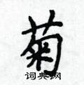侯登峰寫的硬筆楷書菊