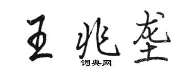 駱恆光王兆壟行書個性簽名怎么寫