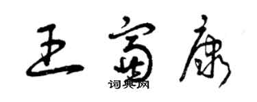 曾慶福王富康草書個性簽名怎么寫