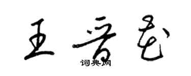 梁錦英王晉花草書個性簽名怎么寫