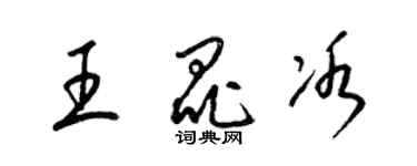 梁錦英王昆冰草書個性簽名怎么寫