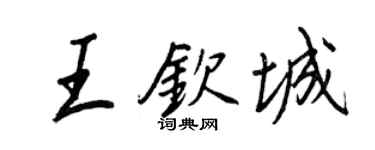 王正良王欽城行書個性簽名怎么寫