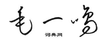 駱恆光毛一鳴草書個性簽名怎么寫