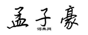 王正良孟子豪行書個性簽名怎么寫
