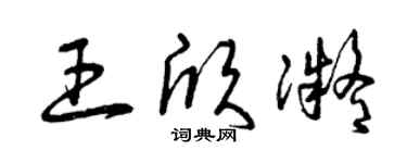 曾慶福王欣凝草書個性簽名怎么寫