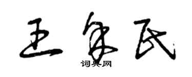 曾慶福王余民草書個性簽名怎么寫