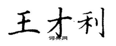 丁謙王才利楷書個性簽名怎么寫