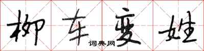 段相林柳車變姓行書怎么寫