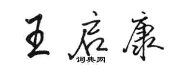 駱恆光王啟康行書個性簽名怎么寫