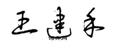 曾慶福王建禾草書個性簽名怎么寫