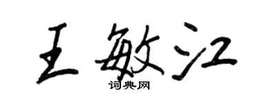 王正良王敏江行書個性簽名怎么寫