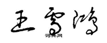 曾慶福王雪鴻草書個性簽名怎么寫