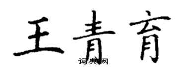 丁謙王青育楷書個性簽名怎么寫
