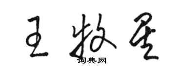 駱恆光王牧星草書個性簽名怎么寫