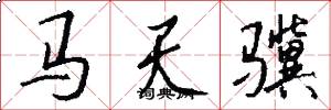 馬天驥怎么寫好看