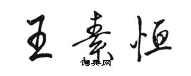 駱恆光王素恆行書個性簽名怎么寫
