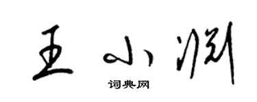 梁錦英王小淵草書個性簽名怎么寫